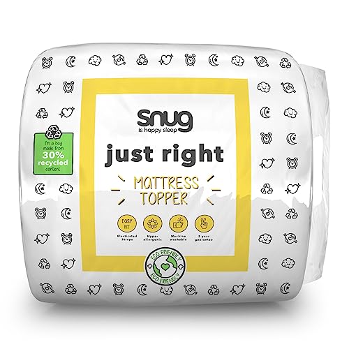Snug Deeply Dreamy King Mattress Topper - Quilted Soft Comfortable Mattress Enhancer with Deep Fitting Elasticated Straps - Hypoallergenic and Machine Washable - King Size - 200x150cm
