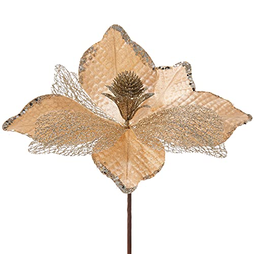 WeRChristmas Artificial Magnolia Christmas Tree Flower Decoration