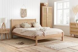 Birlea Croxley Rattan King size Bed Oak