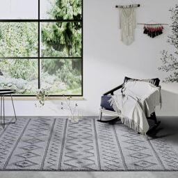 Elle Decor ation Itinerance High Pile Rug - Modern Living Room Rug Runner, Long Pile Shaggy, Modern Pattern, Fluffy Soft for Living Room, Bedroom, Teenager's Room - Light Grey, 160 x 235 cm