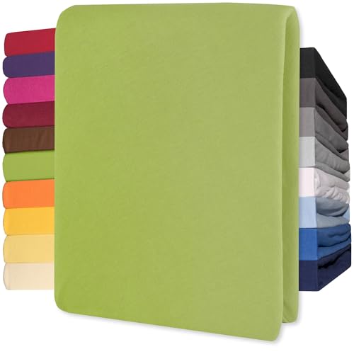 CelinaTex Lucina Topper Fitted Sheet Divan Cover Cotton 180x200-200x200 cm green
