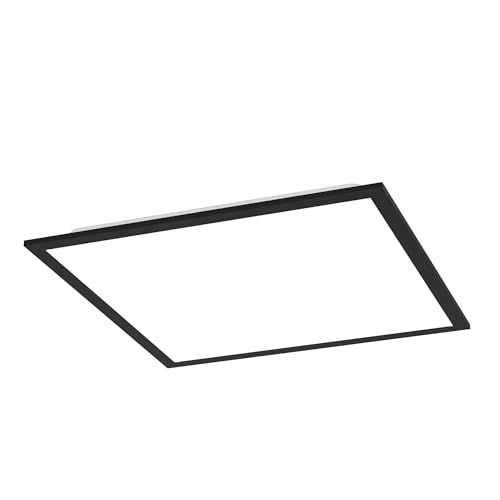 Eglo LED Panel Moradillo, Flat Ceiling Light Fixture, Lighting with dip Switch, Warm, Neutral, Cold White, Black Metal, 39 x cm