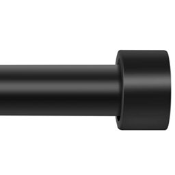 "Extra Long Curtain Rod for Windows 120"" to 240"", 1 Inch Curtain Rods TAOBERFULI Matte Black Drapery Rod For Bedroom Living Room Divider Adjustable Heavy Duty Outdoor Curtain Rod for Patio Cap Finials"