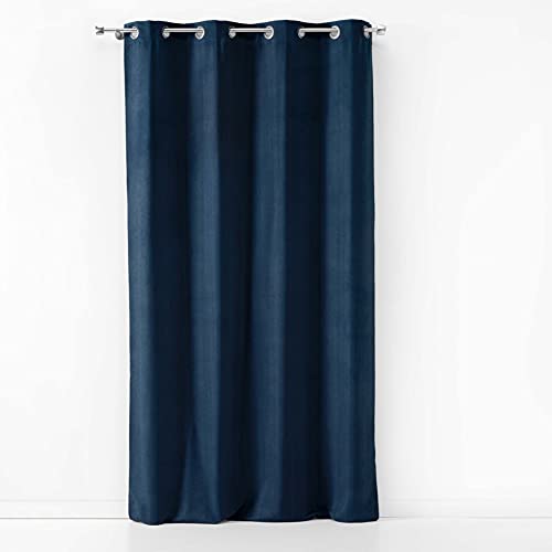 Douceur d'Interieur 140 x 240 cm Metal Eyelet Curtains, Blue