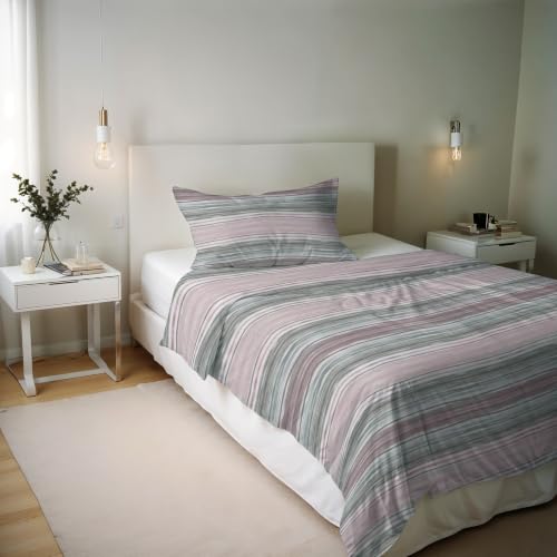 River Cotton Single Duvet Cover Set, Made in Italy – Duvet Cover Set – Duvet Cover 150 x 200 cm with Double Flap and Pillow Cases (Single, Rio Gold)