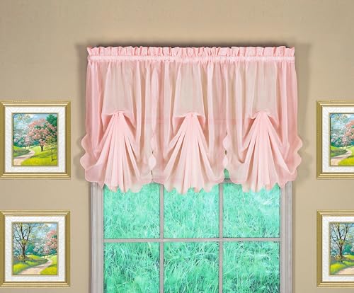 "Today's Curtain Emelia Original Voile Fan Insert, Rose, 30"" W x 40"" L"