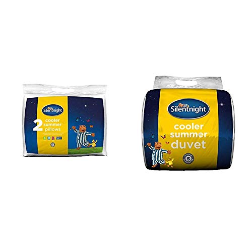 Silentnight Cooler Summer Pillow, Pack of 2 & Cooler Summer 4.5 Tog Duvet, Single