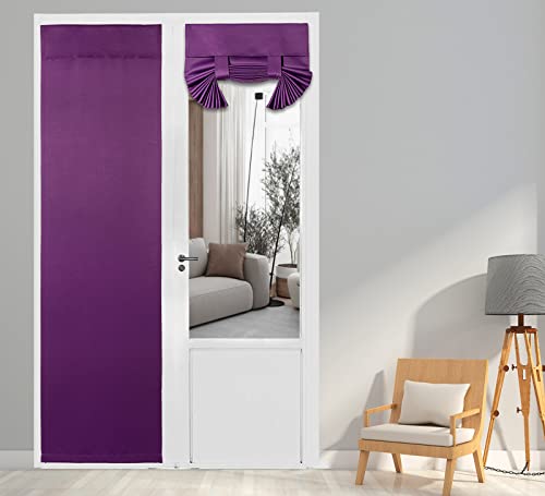 PI Blackout French Door Curtain 2 Panels, Privacy Thermal Insulated Long Curtain for Glass/Sliding Door (W26XL80, Royal Purple)