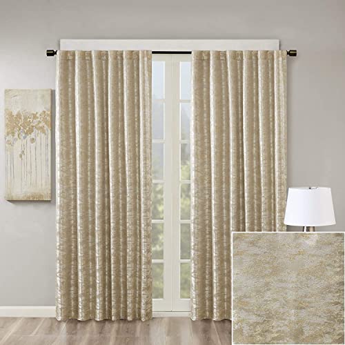 "Sun Smart Window Treatment Panel, Pocket Top, Easy to Hang, Fits 1.25"" Rod, Machine Washable, Polyester, Gold, 50"" W x 95"" L (Pack of 1)"
