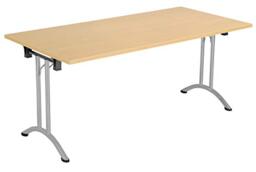 Office Hippo Folding Office Table, Sturdy & Stylish Computer Table Desk, Work Table For Home Office, Versatile Foldable Table For Meeting Room or Boardroom, 5 Year Guarantee - Oak/Silver