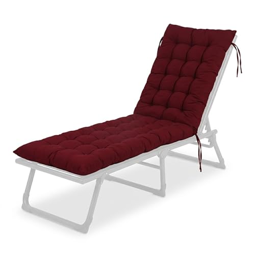 Relaxdays Padded Quilted Bench Cushion with Ties for Outdoor Garden & Pallets, 180 x 50 cm, Multiple Colors