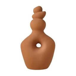 Elements Teracotta Twist Textured Stoneware Ceramic Vase, 7.48x4.41x13.39 Inch