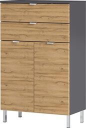 GERMANIA DIE MÖBELMACHER Chest of Drawers, Graphite/Grandson Oak, 60 x 97 x 34 cm