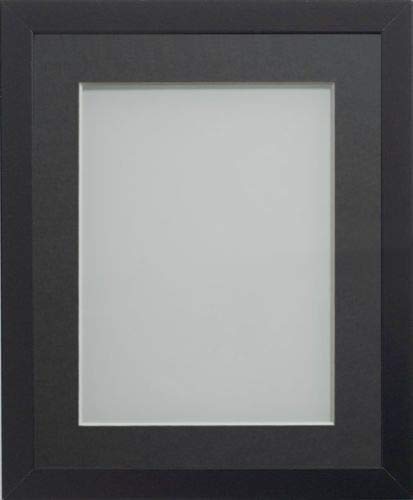 Frame Company Allington Black Photo Frame with Grey Mount, A4 for 9x6 inch, fitted with perspex