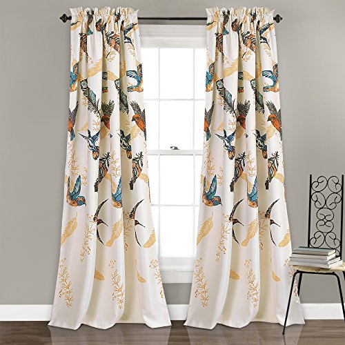 "Lush Decor Room Darkening Window Curtain Panel Set, Multi Color, 52"" W x 84"" L (Pack of 1)"