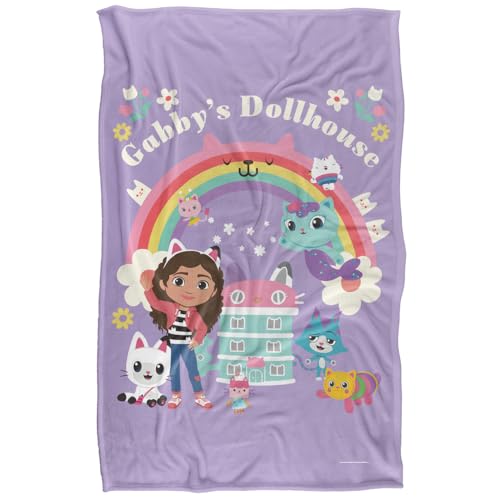 Gabby'S Dollhouse Pioggiabow Cats Group Super Soft Silky Feel Blanket - 91 X 147cm