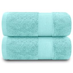 GC GAVENO CAVAILIA Extra Large Bath Sheet 2 Piece - 700 gsm Hotel Quality Egyptian Cotton Extra Large Towels 100X 180 Cm - Extra Soft Bathroom Towel - Turquoise