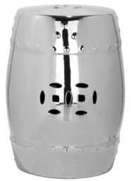 SAFAVIEH Modern Ceramic Garden Stool, in Silver, 35 X 35 X 45