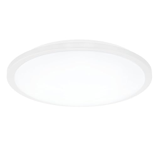 EGLO Competa-ST LED Ceiling Light, 1 Bulb Ceiling Light, Material: Steel and Plastic, Colour: White, Diameter: 77.5 cm, Dimmable, White Tones Adjustable, Wall Light, White