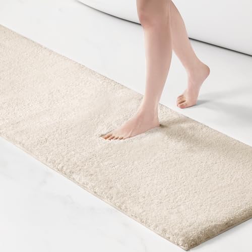 Madison Park Signature Marshmallow Bathroom Rug Non Slip, Luxrurious Plush Bath Mat, Absorbent, Quick Dry, Spa Design Bath Room Décor, 24x72, Taupe