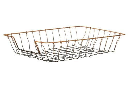 Premier Housewares Metallic Black and Rose Gold Finish Rectangular Tray-Lightweight Iron Tableware for Convenient Storage-Sleek and Functional Accessory for Home or Office Use