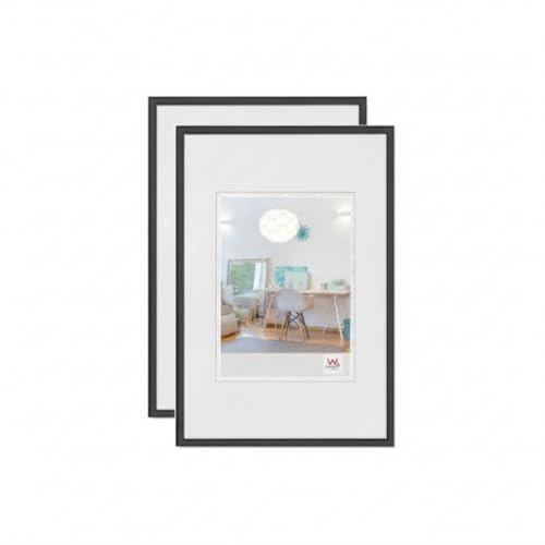 walther design Lifestyle Plastic Picture Frame, Black, 20 x 25 cm, Pack of 2, KV025BD
