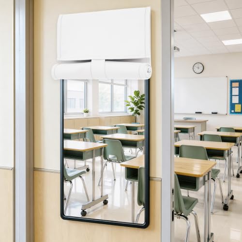 Vatge Classroom Door Curtain - Sidelight Curtains for Front Door, Small Window Covering for Office Glass Window, 1 Panel, W12 x L40, Pure White