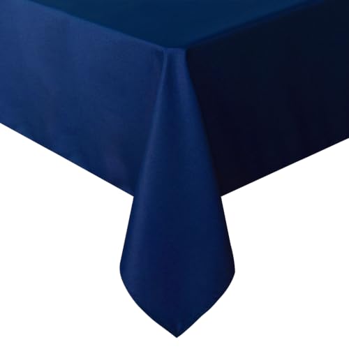 sancua Rectangle Tablecloth - 70 x 108 Inch - Stain and Wrinkle Resistant Washable Polyester Table Cloth, Decorative Fabric Table Cover for Dining Tables, Buffet Parties and Camping, Navy