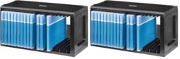 Hama CD Rack for 20 CDs (Space-saving storage, hanging or standing, for office or any room), Black (Pack of 2)