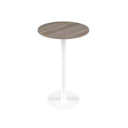 Office Hippo Circular Bar Table, Sturdy & Robust High Office Table, Stylish Work Table For Home Office, Ideal For Reception Area & Breakout Room, High Table Desk, 5 Year Guarantee - Grey Oak/White