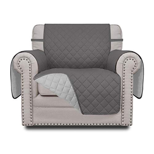 Easy-Going Chair Sofa Slipcover Reversible Sofa Cover Water Resistant Couch Cover Furniture Protector Cover with Elastic Straps for Pets Children Dog Cat (Chair, Gray/Light Gray)
