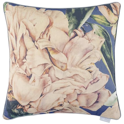 Voyage Maison Parcevall Cushion Cover – Velvet Marie Burke Floral Piped Decorative Case (Coral - 55x55cm)
