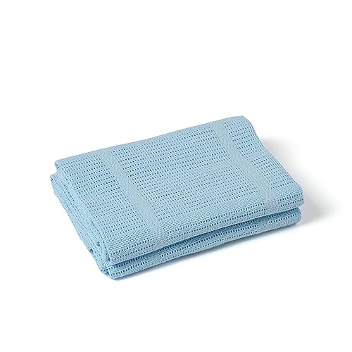 Clair de Lune 2 Pack Soft Cotton Cellular Pram Blanket