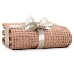 Simka Rose Luxury Baby Waffle Blanket - Super Soft Cellular Baby Blanket - Essentials for Newborn - 100% Cotton - Pram Blanket, Swaddle Blanket, Quilt for Newborn Baby - Baby Comforter