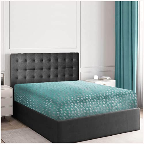 GC GAVENO CAVAILIA Teddy Fleece King Size Bed Sheets, Cuddle Warm Bedding Fitted Sheet, Aqua