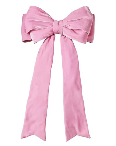 Extra Large Pink Velvet Bow Christmas Tree Topper, Big Pink Bow Decoration