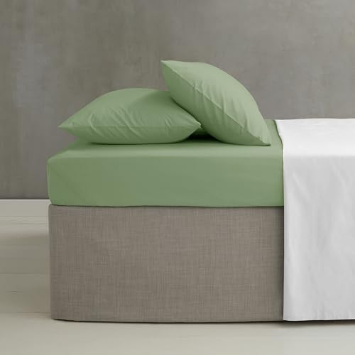Catherine Lansfield Easy Iron Percale Combed Extra Deep Double Fitted Sheet Sage Green