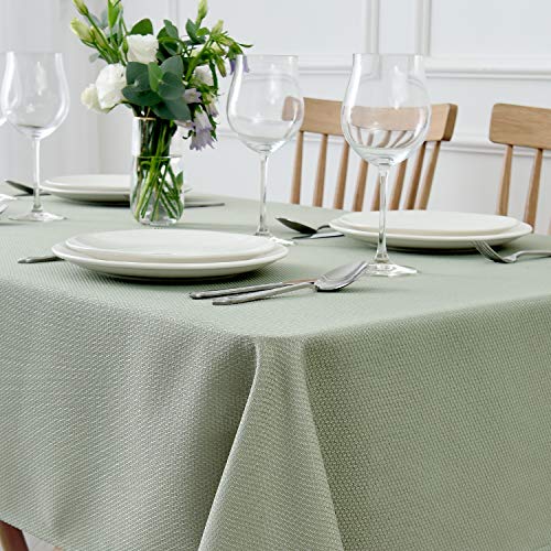 maxmill Square Jacquard Tablecloth Water Resistance Antiwrinkle Spill Proof Textured Table Cloth, Fabric Table Cover for Buffet Banquet Parties Event Holiday Dinner, 70 x 70 Inch, Sage Green