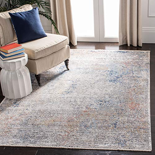 Safavieh Contemporary Rug for Living Room, Dining Room, Bedroom, Dream Collection, Short Pile, in Grey and Blue, 122 X 183 cm