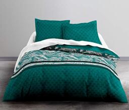 Today HC3 Duvet Cover 220 x 240 cm + 2 Pillowcases 100% Polyester Crazy Palms Spring (82 GSM), Green, 220/240
