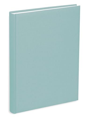Photo Album with Pockets 21 x 28 cm Holds 200 Photos 13 x 18 cm, Cover in Aquamarine Cotton Fabric