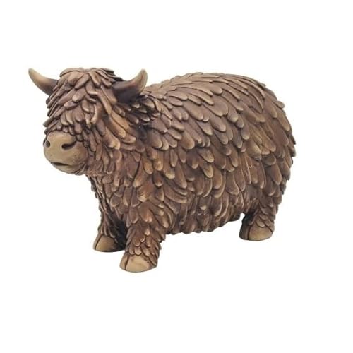 Lesser & Pavey Hughie Highland Cow XL Ornaments For Gift - Lovely Highland Cow Gifts For Home and Office Decoration - From The Leonardo Collection Animal Ornaments Range -LP73555