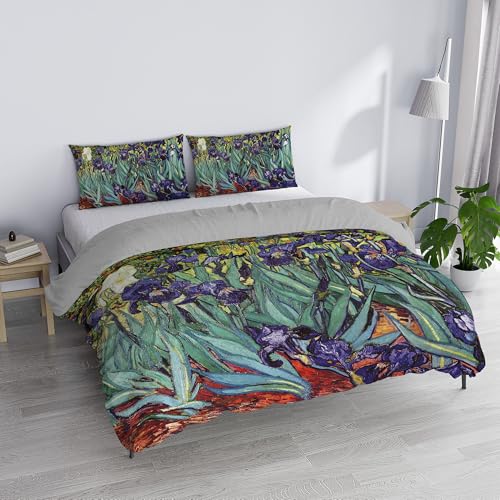 SD54 Double Duvet Cover Set, 100% Cotton, Made in Italy, 250 x 200 cm with Double Flap 50 cm + 2 Pillowcases 50 x 80 cm with Internal Flap, Digital Print