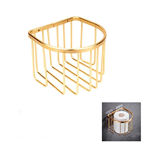 ?????? CKFQ Canna-1 No- Punch Hand Wiper Carton, Acrylic, Gold Half Round Bathroom Shelf