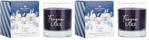 Wax Lyrical Frozen Lake Candle - Calming Waters Scent - Fresh & Ozonic - Up to 42 Hours (Pack of 2)