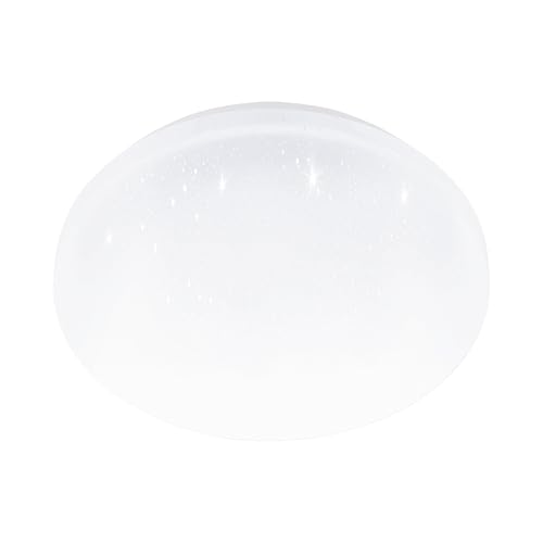 Eglo LED Ceiling Light Fixture Pogliola-E, Starry Sky lamp with Crystal Effect, Hallway and Bedroom Lighting, White Metal and Plastic, Warm White, Ø 22 cm