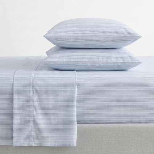 Nautica - Twin XL Size Sheets Set, Crisp & Tailored Striped Bedding with a Smooth Cotton Percale, Bed Sheets with Matching Pillowcase & Fitted Sheet (Tayleur Stripe Blue)