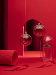 2 Glass Christmas Baubles with an Ombre Effect and Beads
