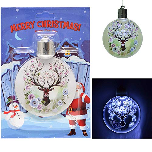 Shatchi 3D Snowman LED Battery Oprated Christmas Tree Hanging Baubbles Decoration Ornaments Xmas Gifts (Battery Included)
