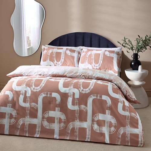 Hoem Cotton Rich Abstract Snorkel Reversible Duvet Cover Set